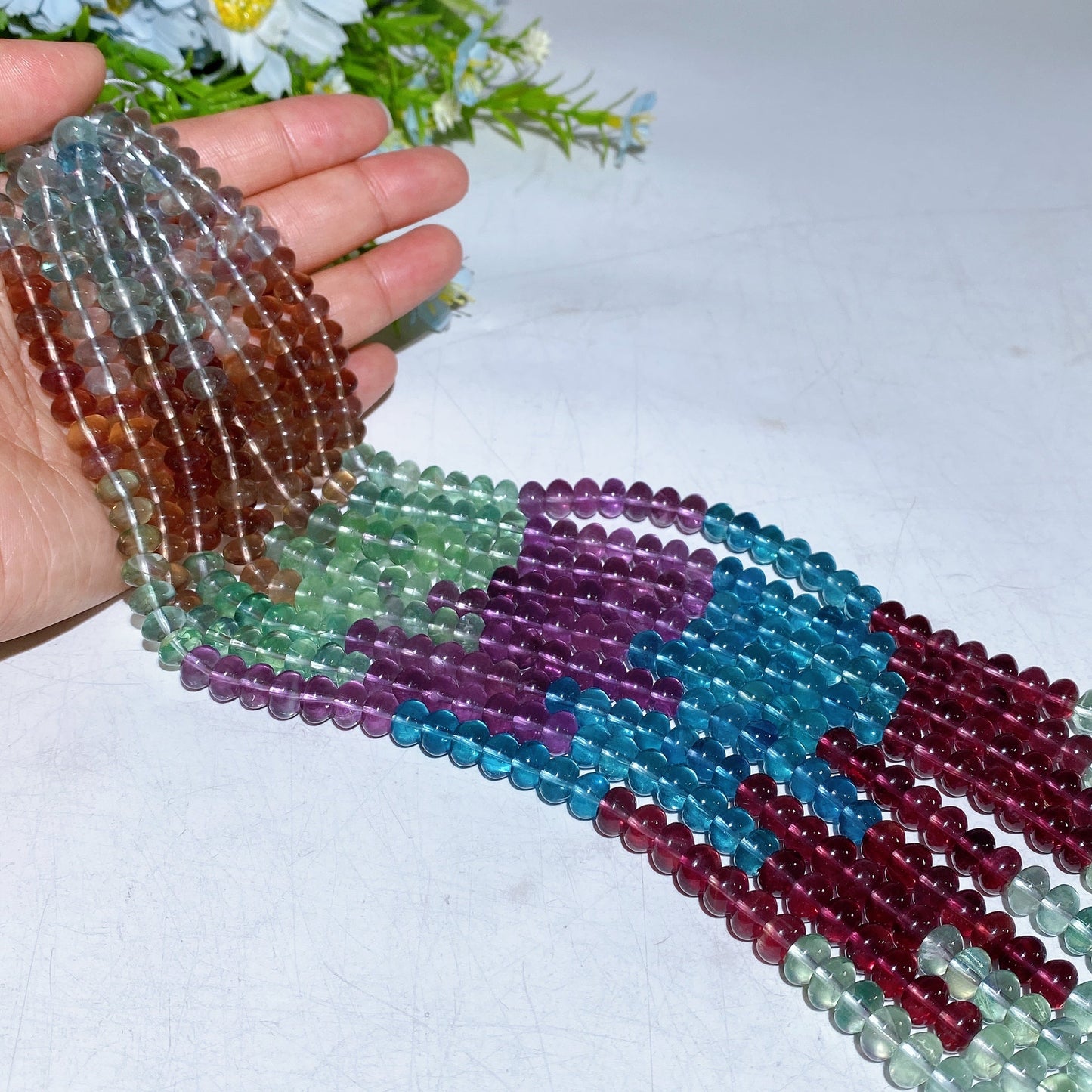 8mm Rainbow Fluorite Beads String Crystal Healing Bulk Wholesale