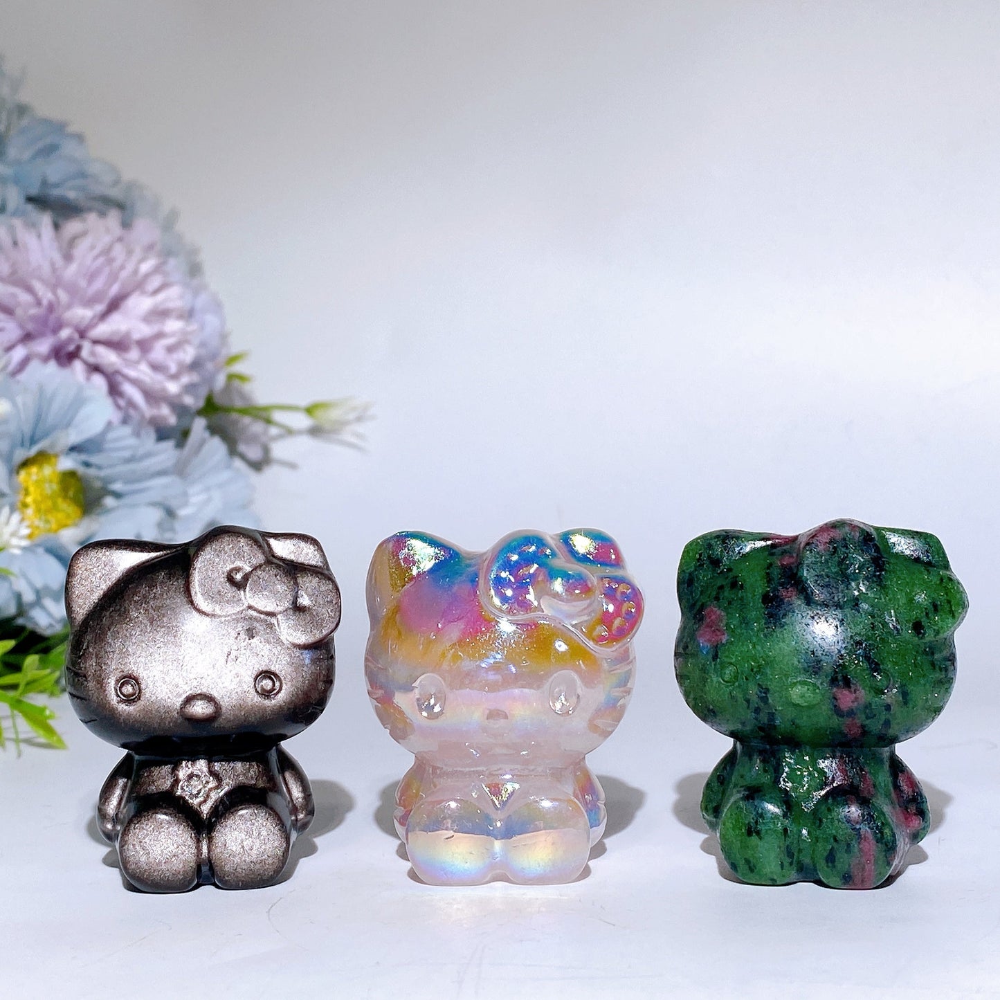 2.0" Crystal Hello Kitty Carving Crystal Healing Bulk Wholesale
