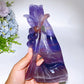 20cm Fuorite Hand Rose Flower Carving Crystal Healing Bulk Wholesale