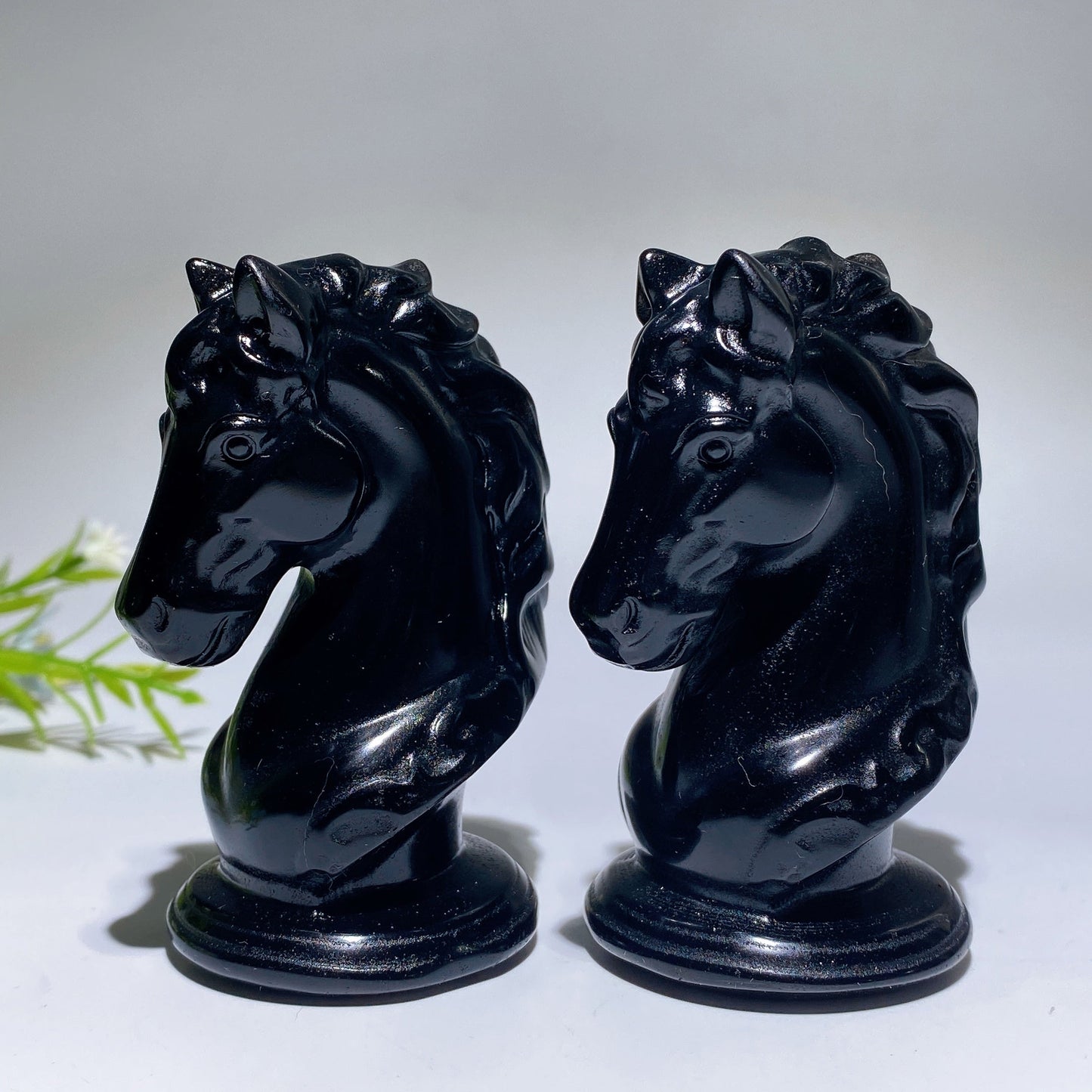 2.9" Black Obsidian Horse Head Carving Crystal Healing Bulk Wholesale