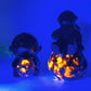 2.3" 3.3" Black Obsidian Spaceman on Yooperlite Planet Carving Crystal Healing Bulk Wholesale
