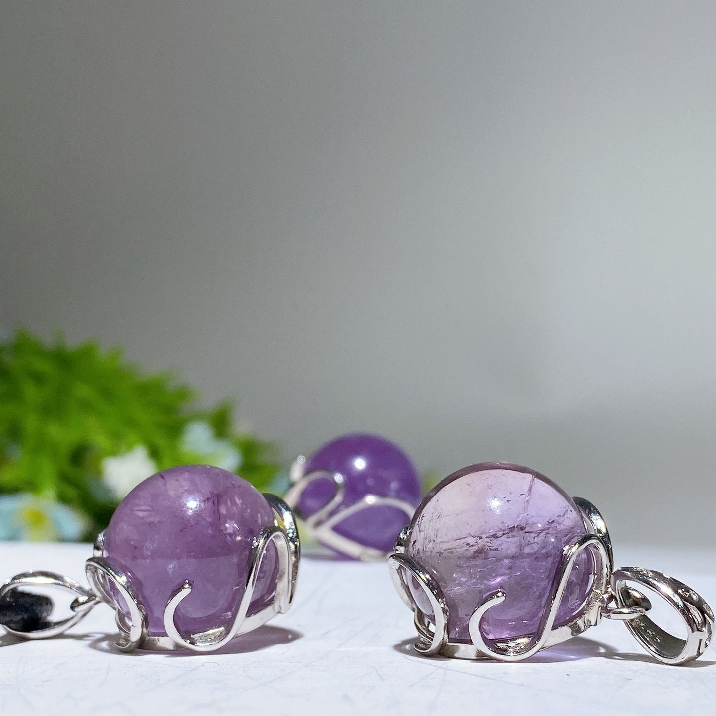 20mm Amethyst Clear Quartz Pendant Crystal Healing Bulk Wholesale