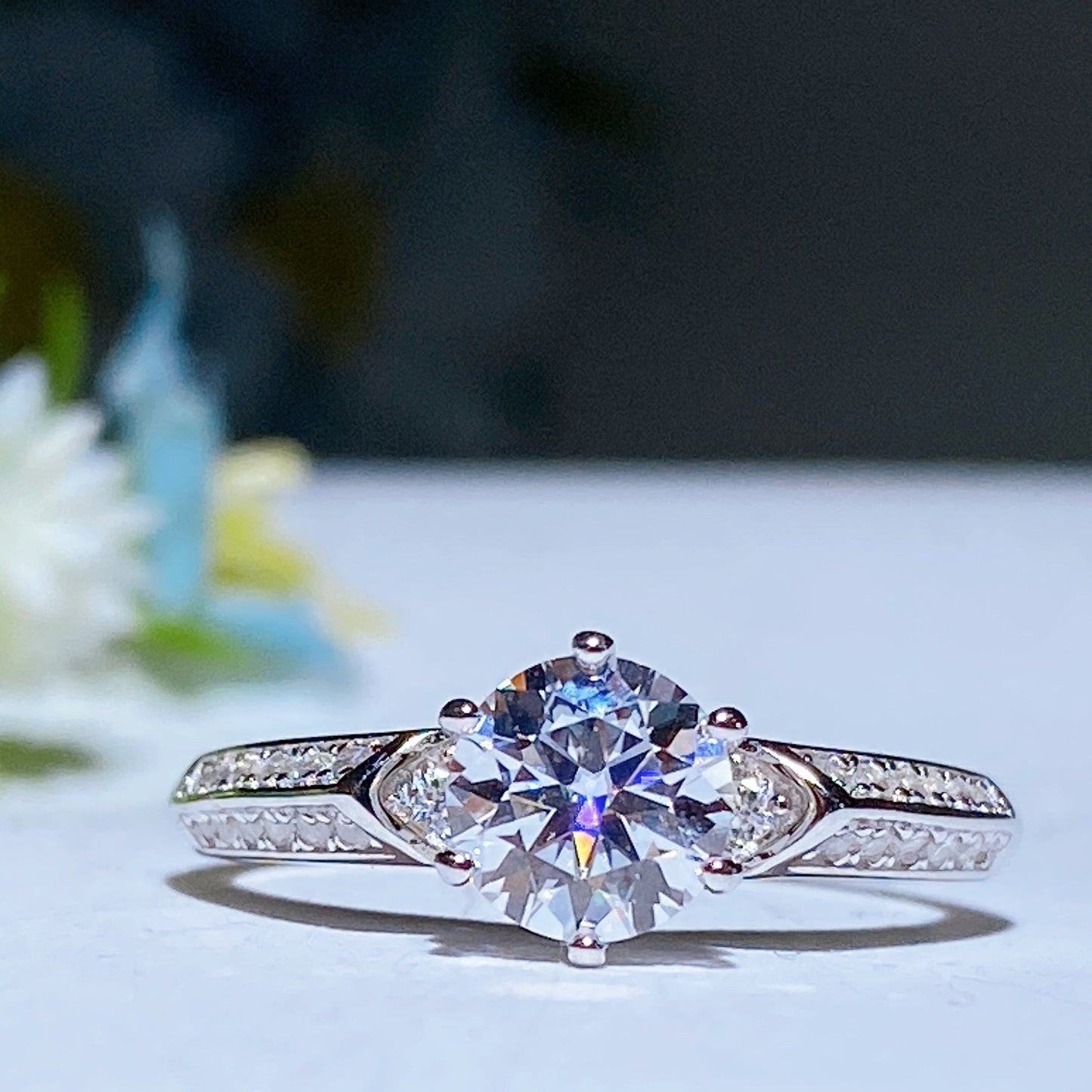 Moissanite Ring Fixed Size Crystal Healing Bulk Wholesale