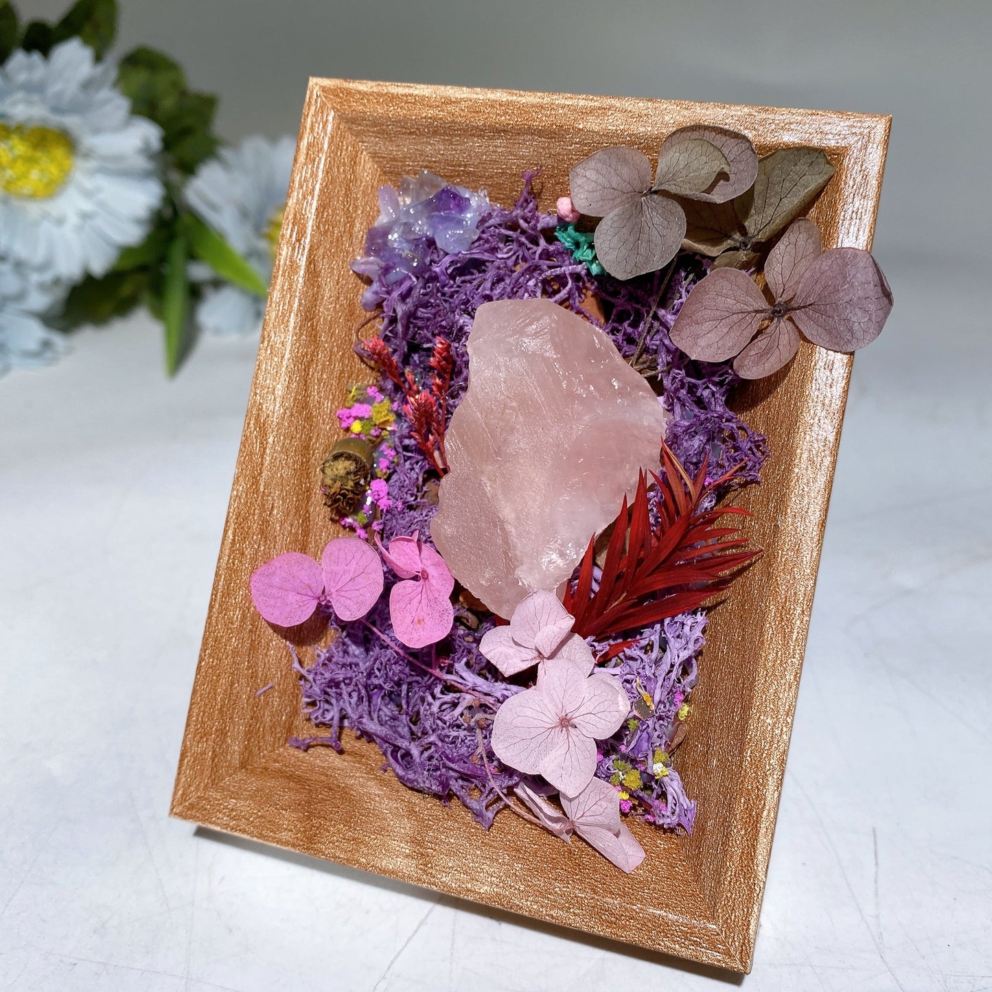 Crystal Scenery in Wooden Photo Frame with Scent Crystal Healing Bulk Wholesale