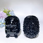 3.1" Black Obsidian Hedgehog Carving Crystal Healing Bulk Wholeale