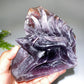 14cm Unique Purple Mica Nine-tails Fox Carving Crystal Healing Bulk Wholesale
