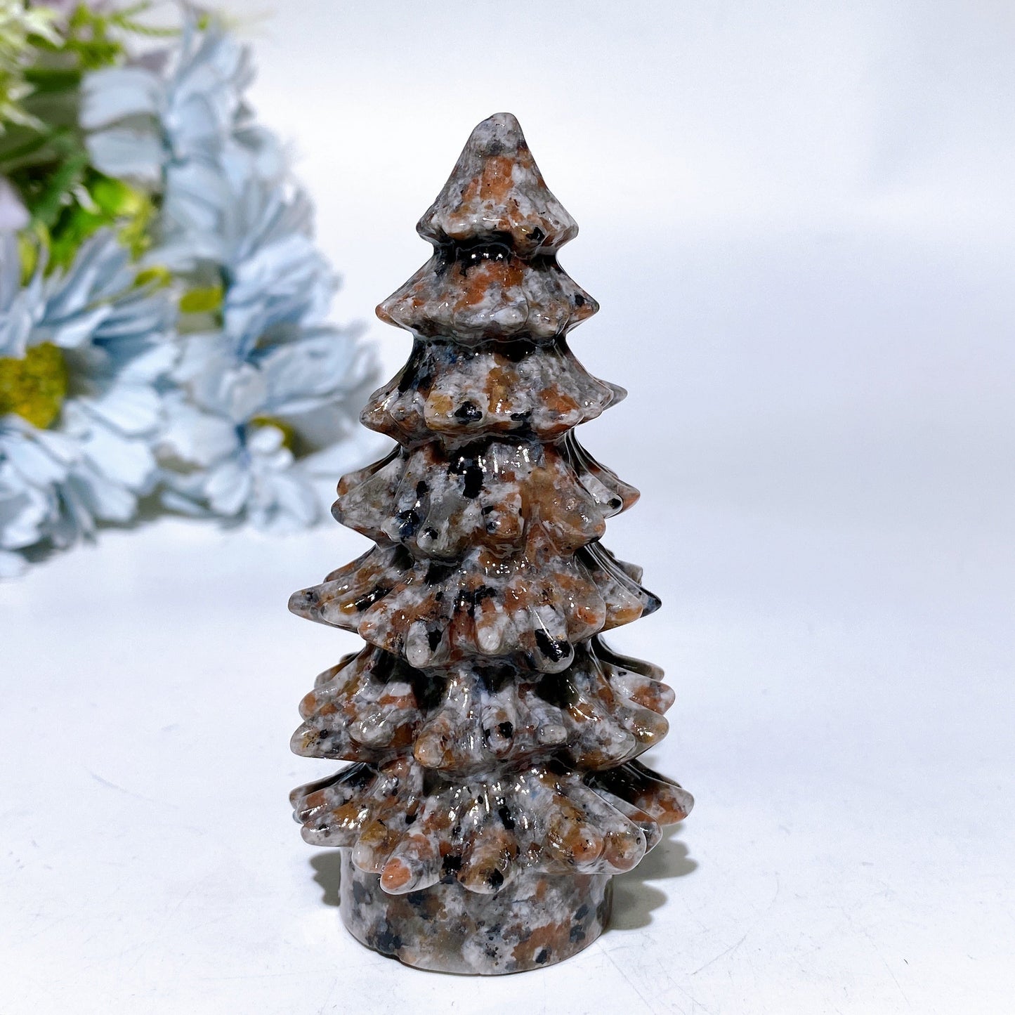 3.7" Crystal Christmas Tree Carving Crystal Healing Bulk Wholesale