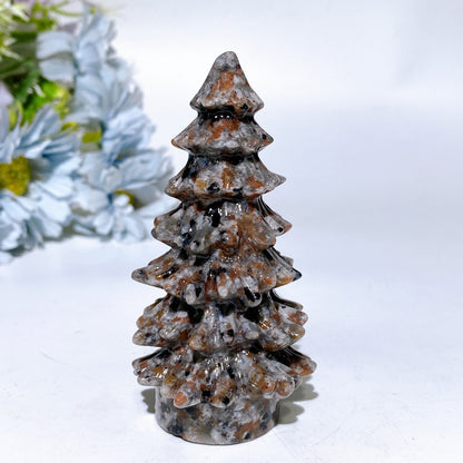 3.7" Crystal Christmas Tree Carving Crystal Healing Bulk Wholesale