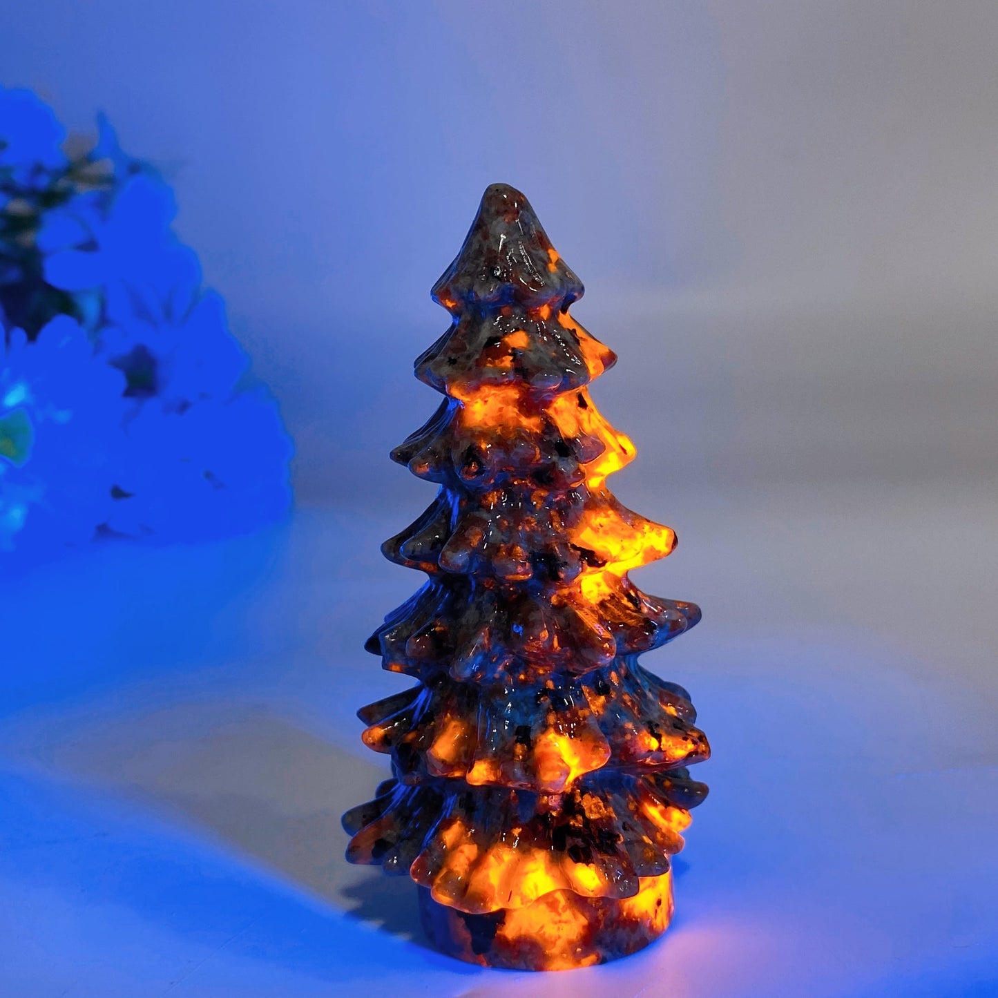 3.7" Crystal Christmas Tree Carving Crystal Healing Bulk Wholesale