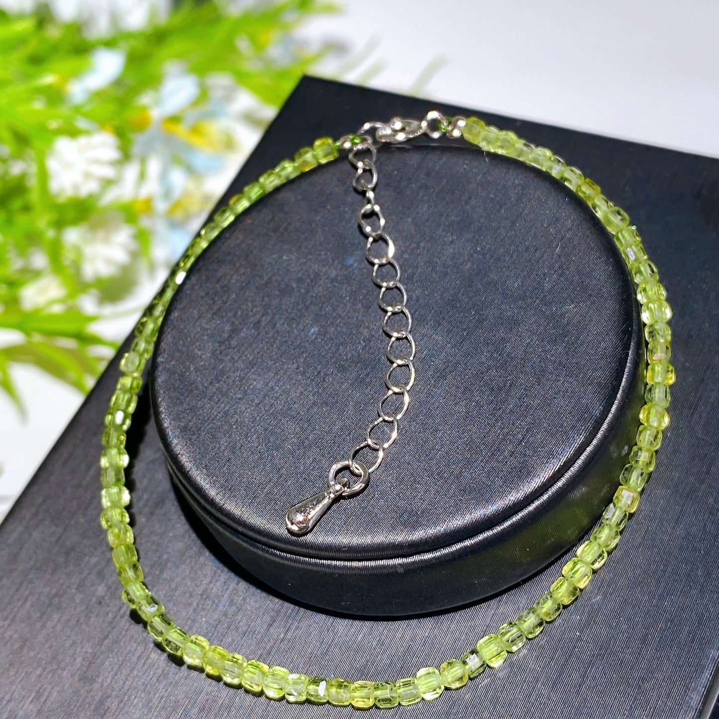 2mm Adjustable Cube Faceted Peridot Bracelet Crystal Healing Bulk Wholesale