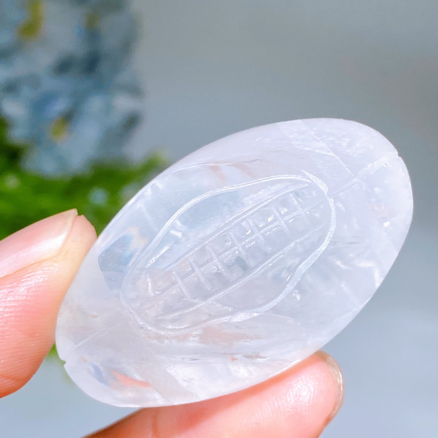 1.8"-2.0" Clear Quartz Rugby Carving Crystal Healing Bulk Wholesale