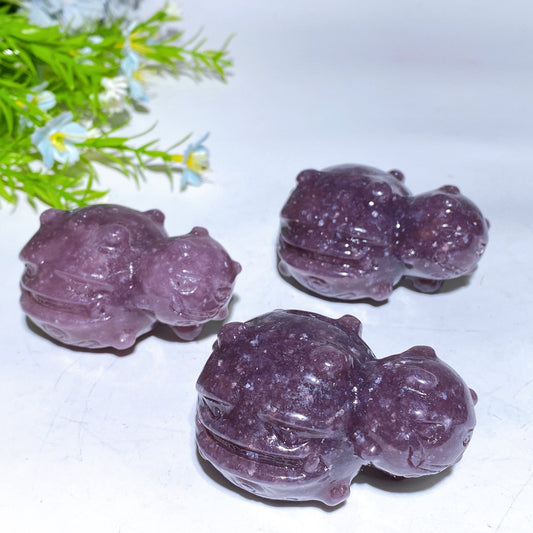 2.4" Purple Mica Pokemon Weezing Carving Crystal Healing Bulk Wholesale
