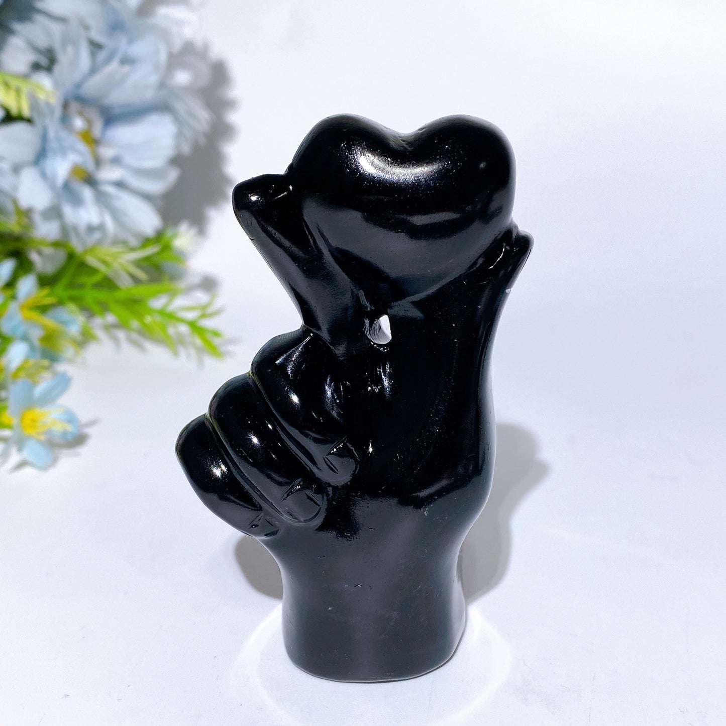 3.1" Crystal Finger Heart Carving Crystal Healing Bulk Wholesale