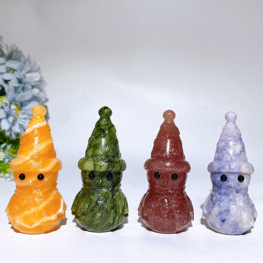 3.1" Crystal Snowman Carving Crystal Healing Bulk Wholesale