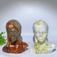 6.2" Jade Indian Bust Carving Crystal Healing Bulk Wholesale