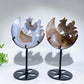 Crystal Nine-tails Fox on Moon Carving with Stand Crystal Healing Bulk Wholesale