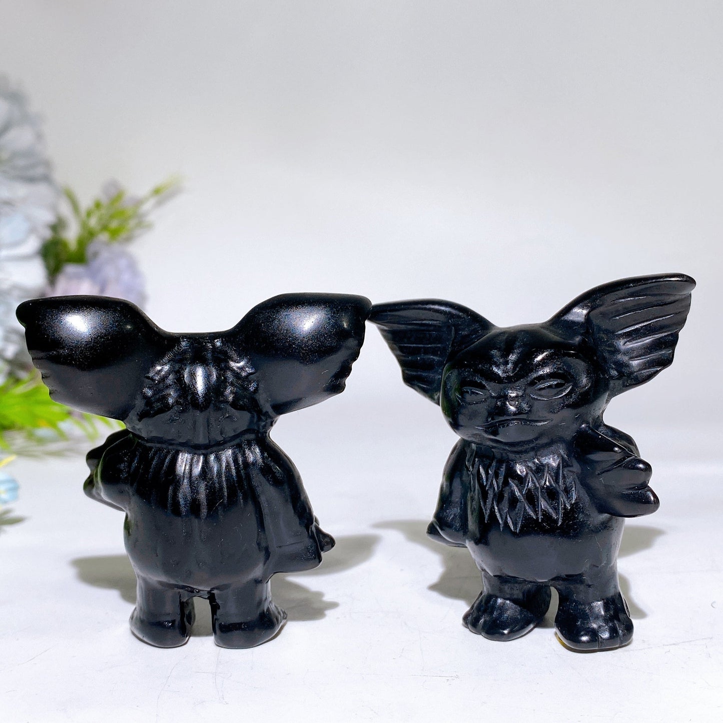 2.4" Black Obsidian Gizmo Carving Crystal Healing Bulk Wholesale