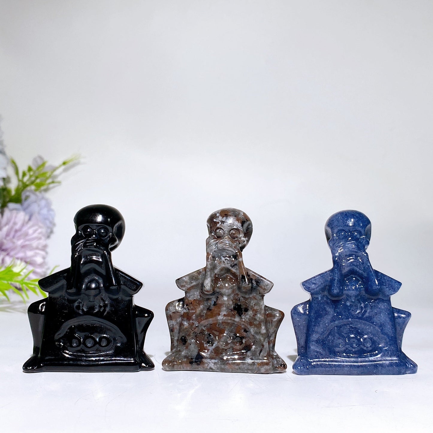 2.5" Crystal No Say Carving for Halloween Crystal Healing Bulk Wholesale