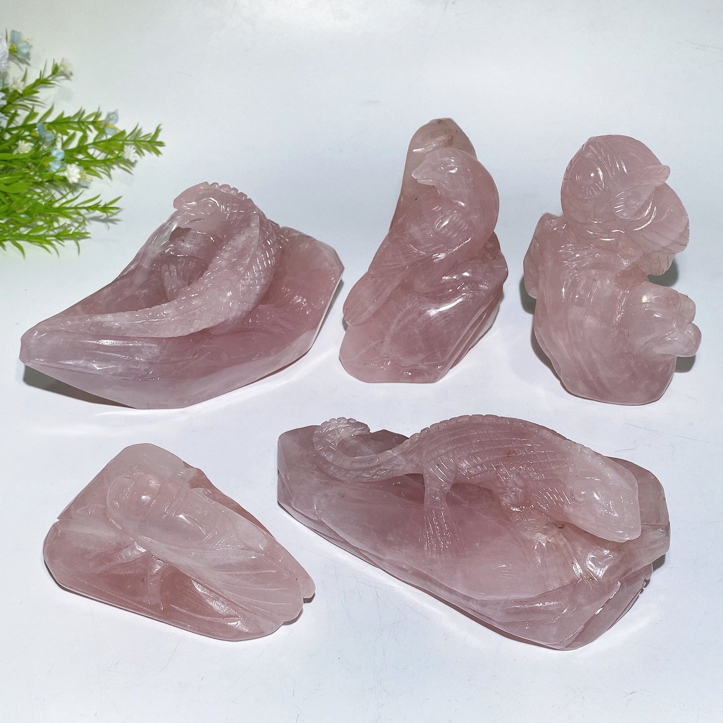 Unique Rose Quartz Carving Crystal Healing Bulk Wholesale