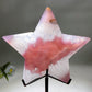 4.8"-6.2" Druzy Pink Agate Star Carving Crystal Healing Bulk Wholesale