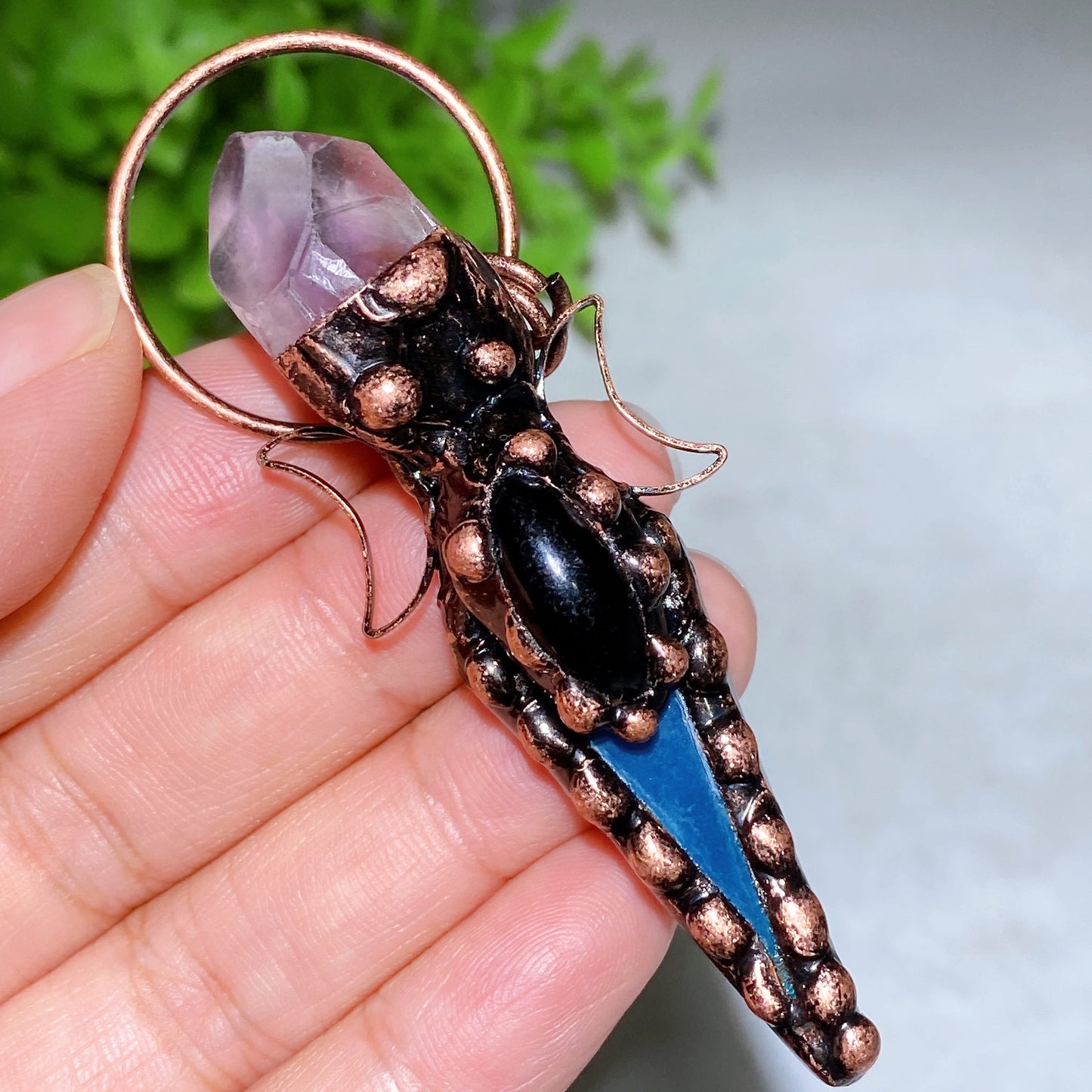 Colorful Agate with Amethyst Pendant Crystal Healing Bulk Wholesale