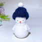 2.2" White Jade Snowman Carving with Beanie Crystal Healing Bulk Wholesale