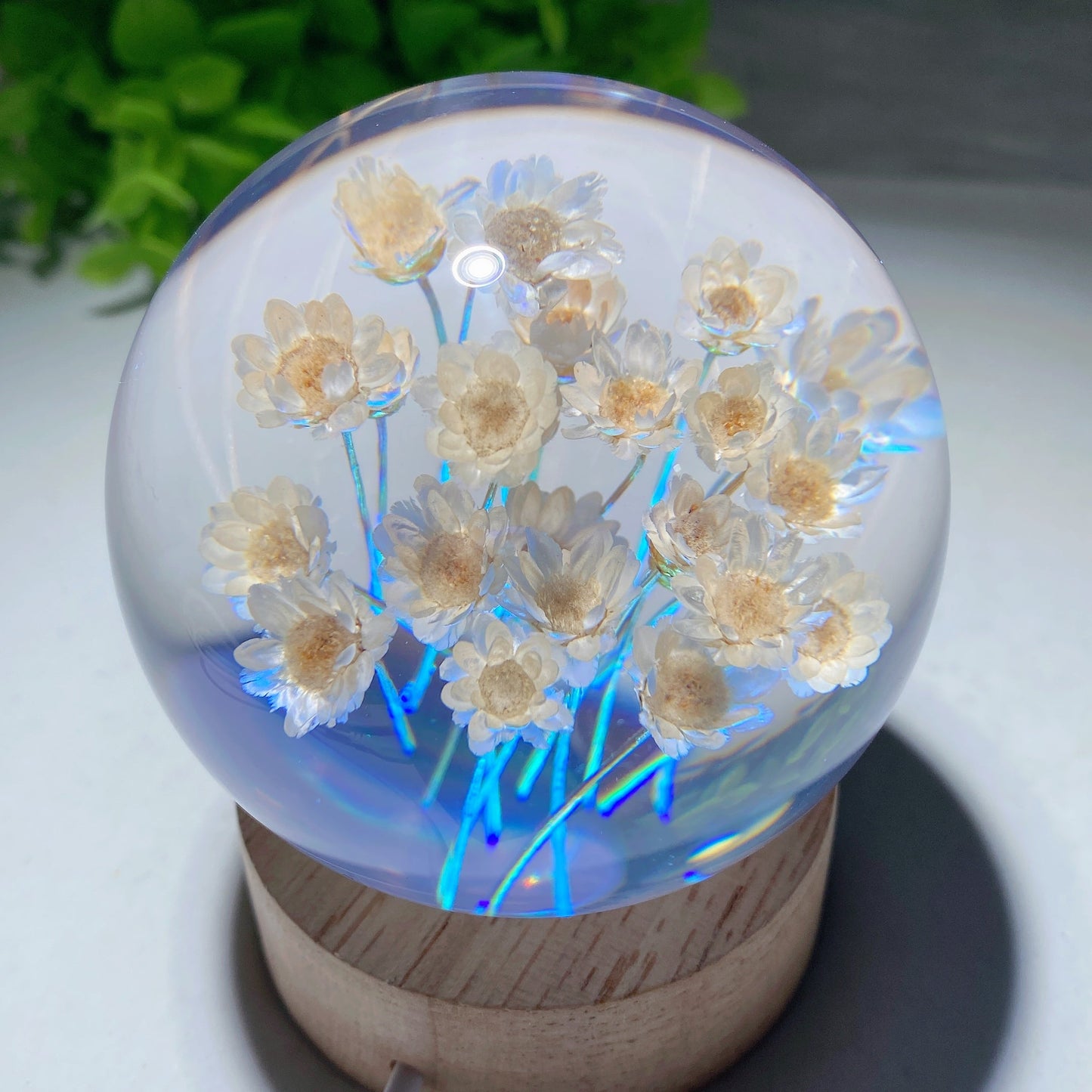 Resin Flower Sphere with Lamp Stand Bulk Wholesale