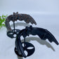 Black Obsidian Yooperlite Flying Bat Carving with Stand Crystal Healing Bulk Wholeale