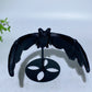 Black Obsidian Yooperlite Flying Bat Carving with Stand Crystal Healing Bulk Wholeale