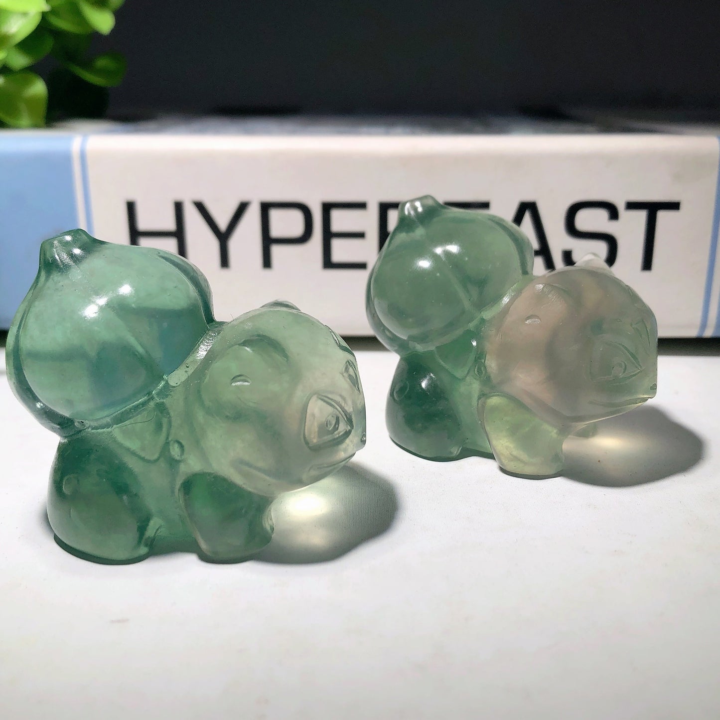 1.9" Green Fluorite Bulbasaur Carvings Bulk Wholesale