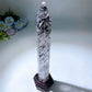 37cm Large Unique Black Tourmaline In Quartz Tower with Rainbow Crystal Healing Bulk Wholesale