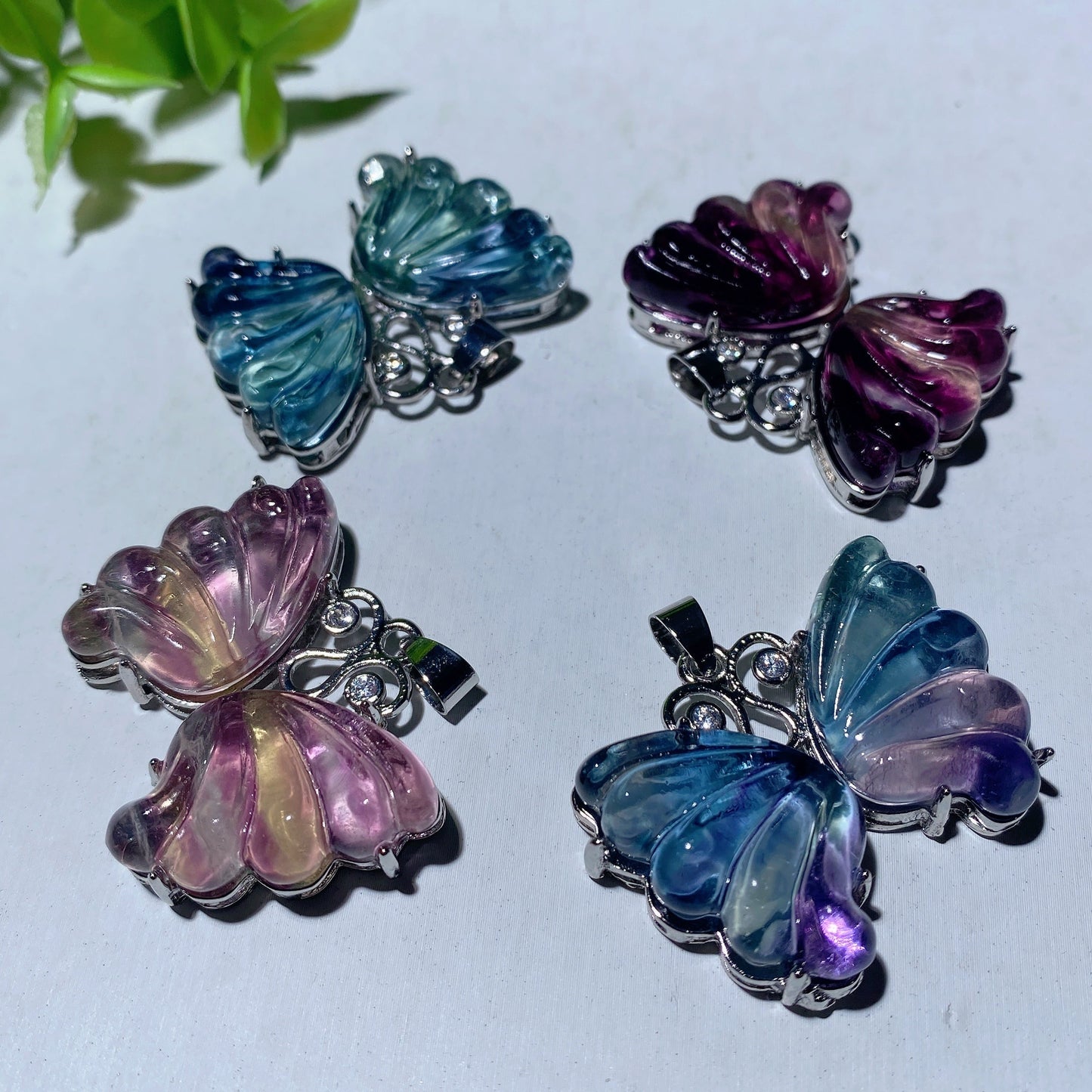 1.4" Fluorite Butterfly Pendant Bulk Wholesale