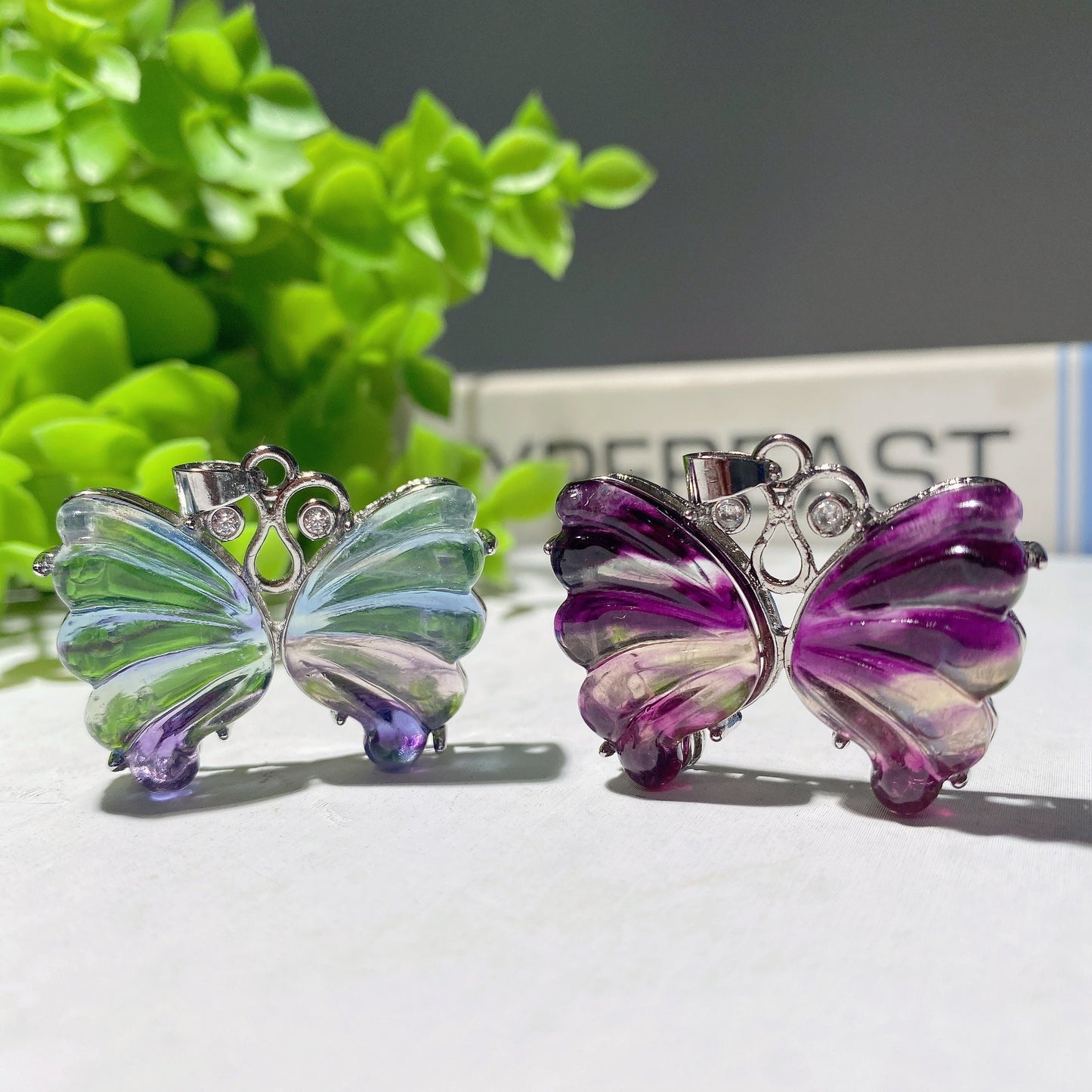 1.4" Fluorite Butterfly Pendant Bulk Wholesale