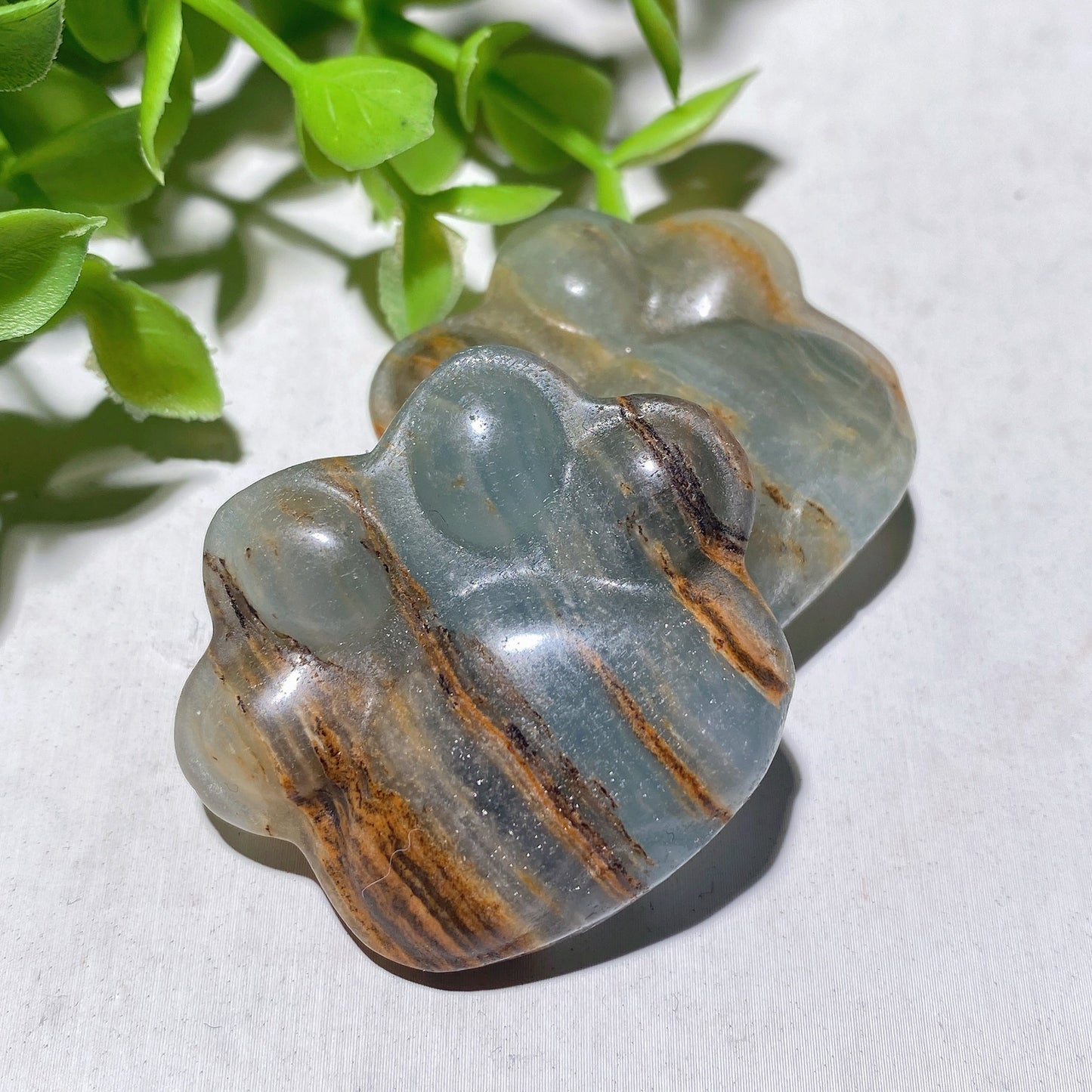 1.5" Blue Onyx Paw Crystal Carvings Bulk Wholesale