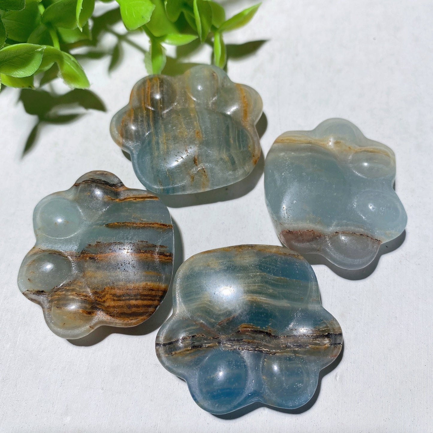 1.5" Blue Onyx Paw Crystal Carvings Bulk Wholesale