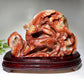 28cm Large Unique Sardonyx Nine-tails Fox Carving Crystal Healing Bulk Wholesale