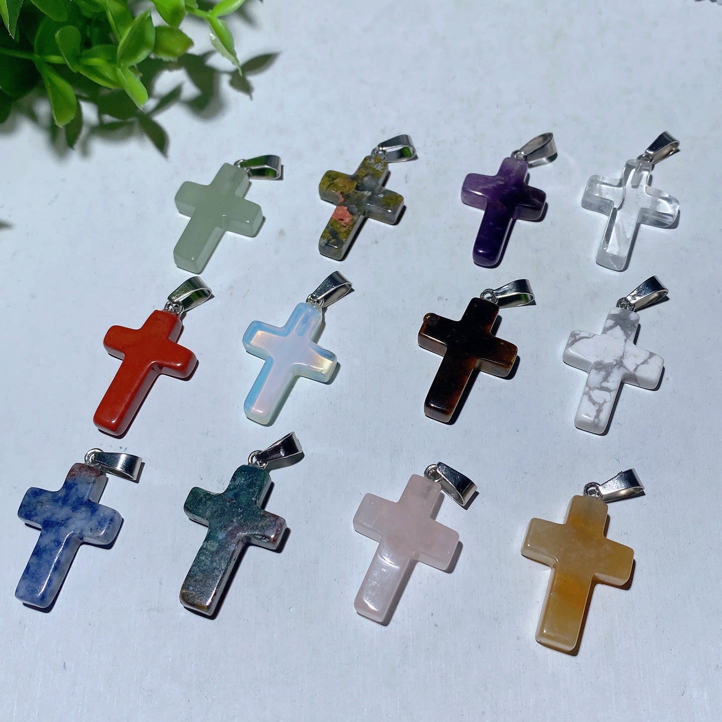 1.0" Mixed Crytal Cross Pendant Bulk Wholesale