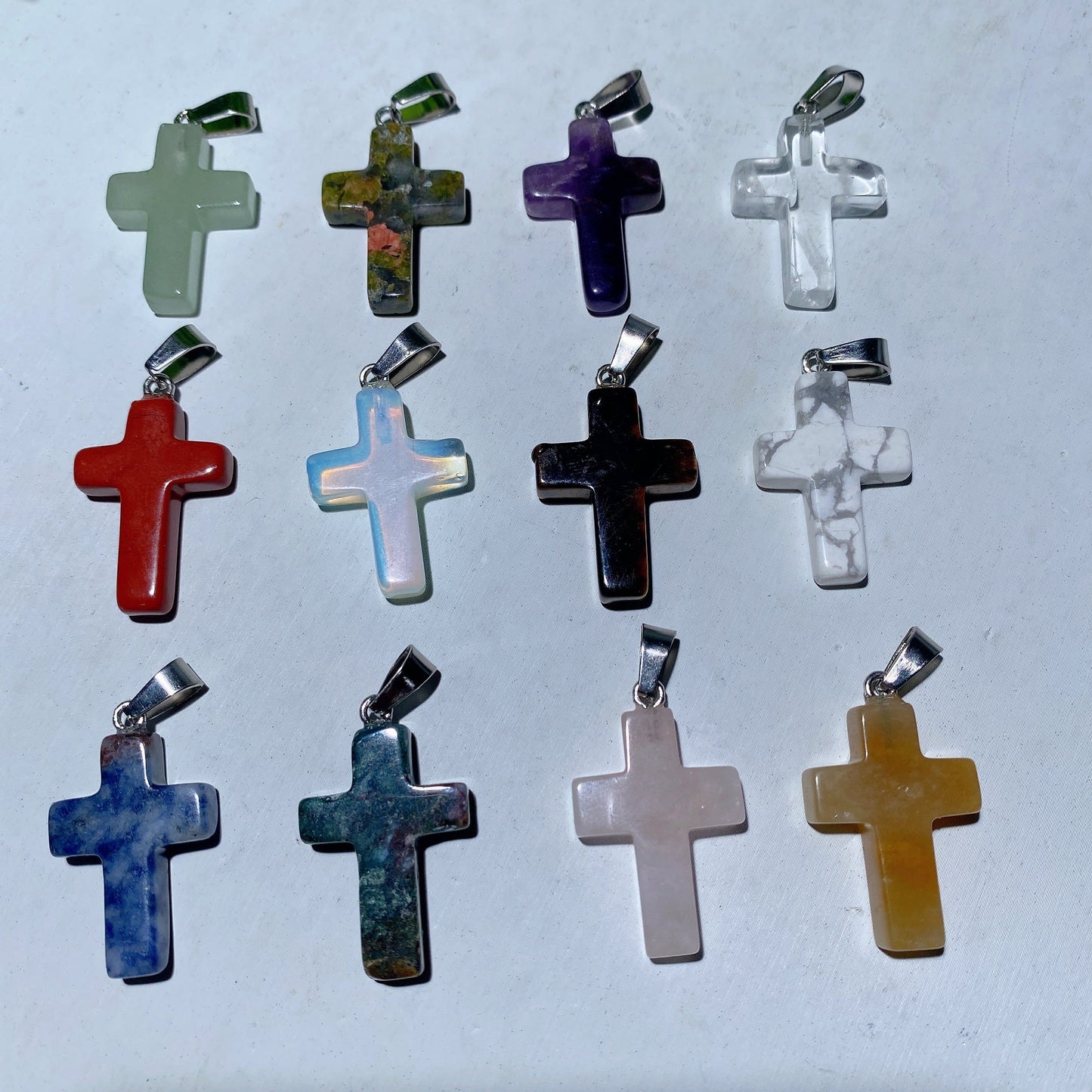 1.0" Mixed Crytal Cross Pendant Bulk Wholesale