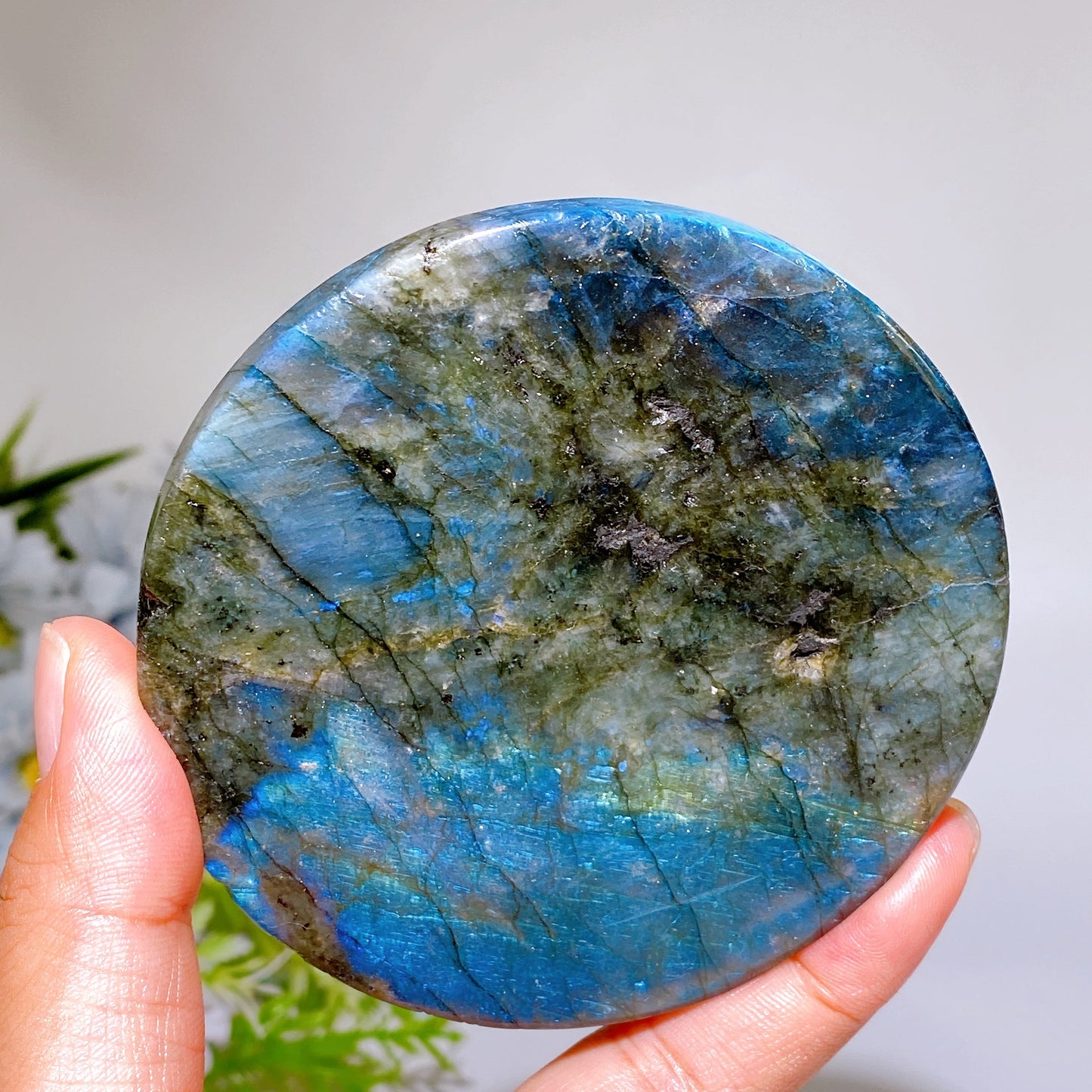 9cm Crystal Round Slab Carving Crystal Healing Bulk Wholesale