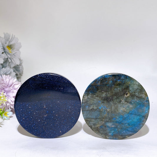 9cm Crystal Round Slab Carving Crystal Healing Bulk Wholesale