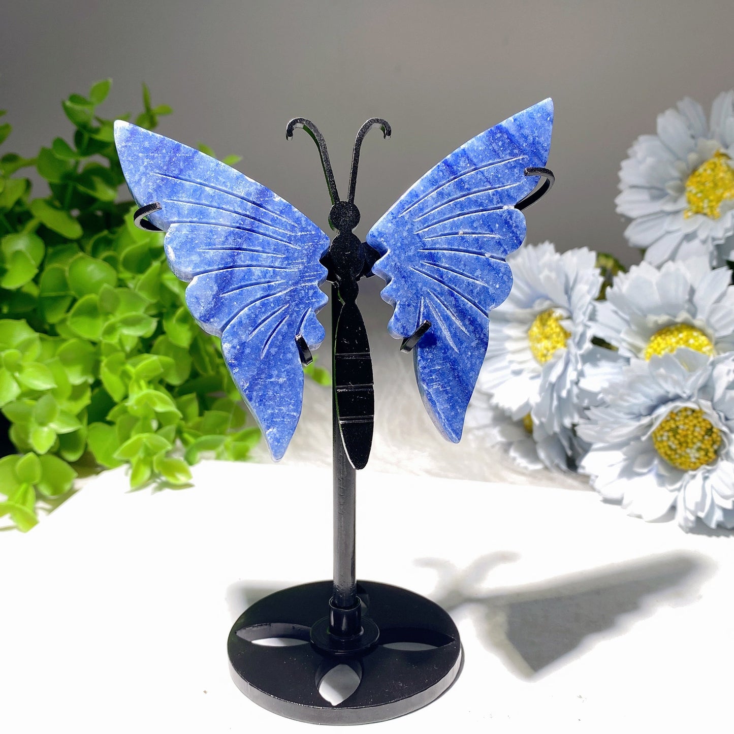 3.5" Mixed Crystal Butterfly Wings Carvings with Stand Bulk Wholesale