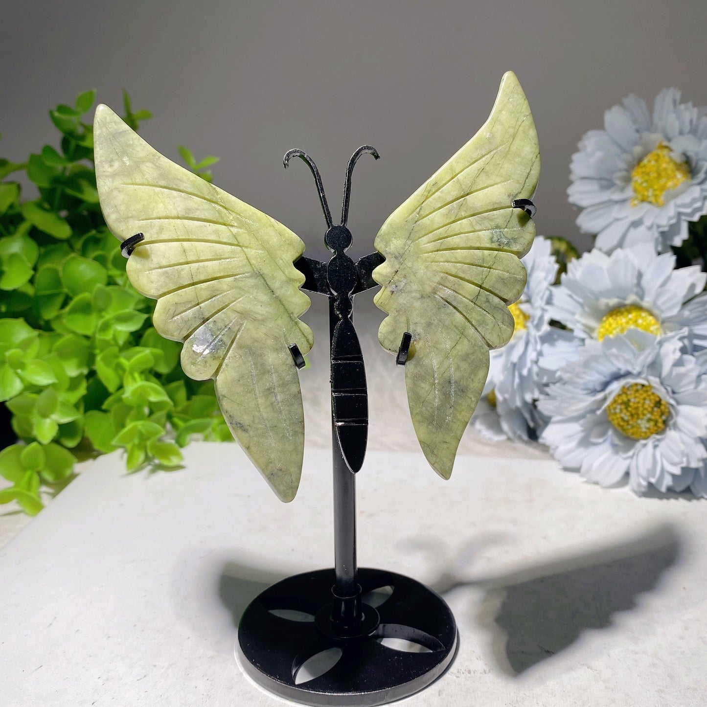 3.5" Mixed Crystal Butterfly Wings Carvings with Stand Bulk Wholesale