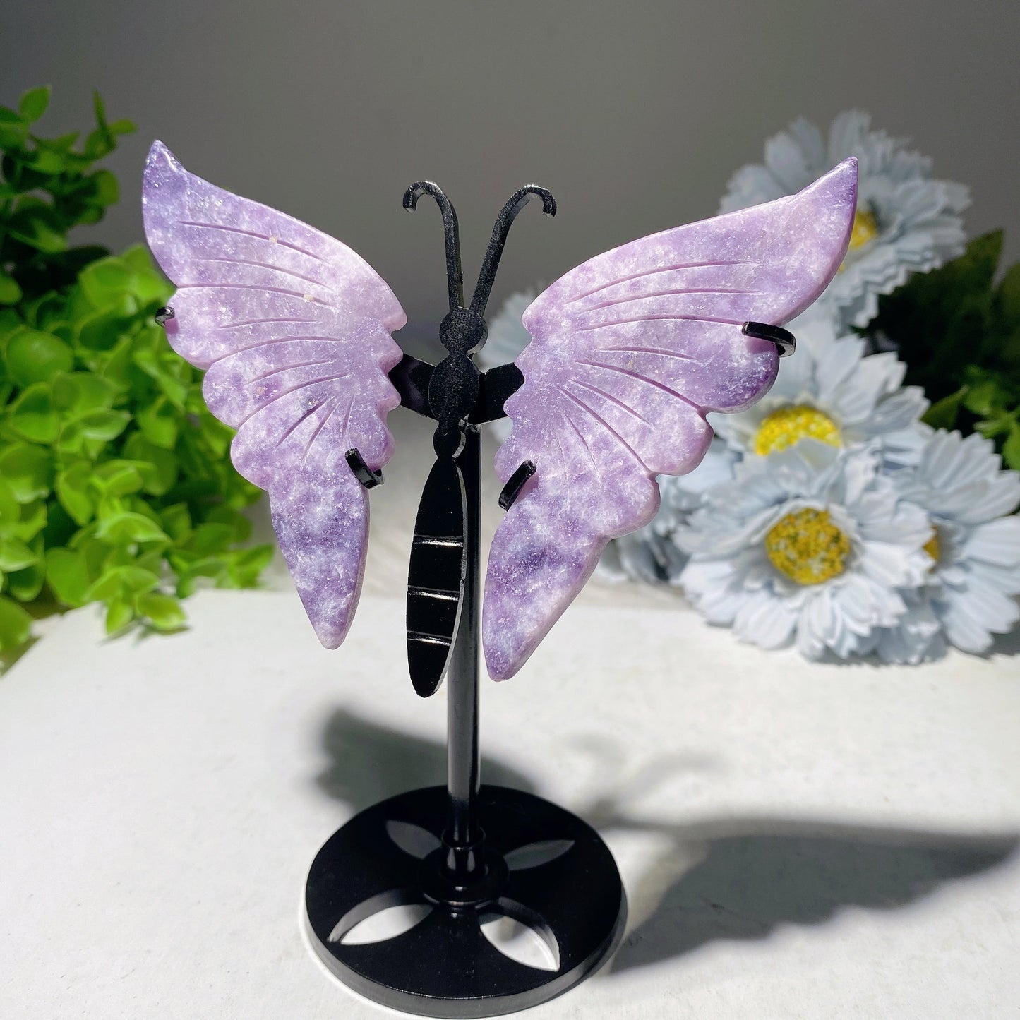 3.5" Mixed Crystal Butterfly Wings Carvings with Stand Bulk Wholesale