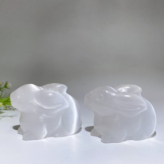 3.0" Selenite Rabbit Carving Crystal Healing Bulk Wholesale
