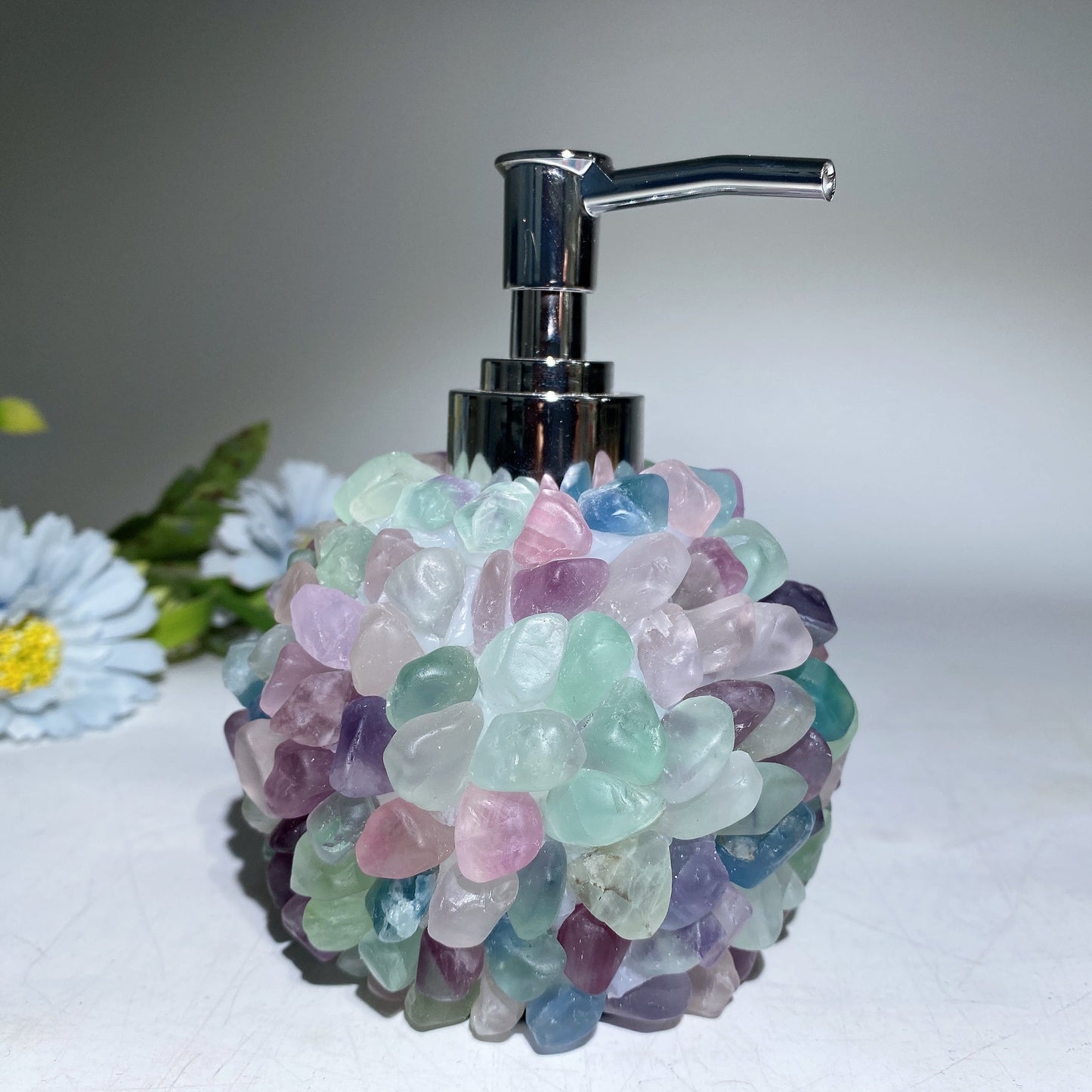 5.0" Crystal Chips Shampoo Bottle Crystal Healing Bulk Wholesale