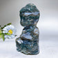 4.7" Moss Agate Buddha Carving Crystal Healing Bulk Wholesale