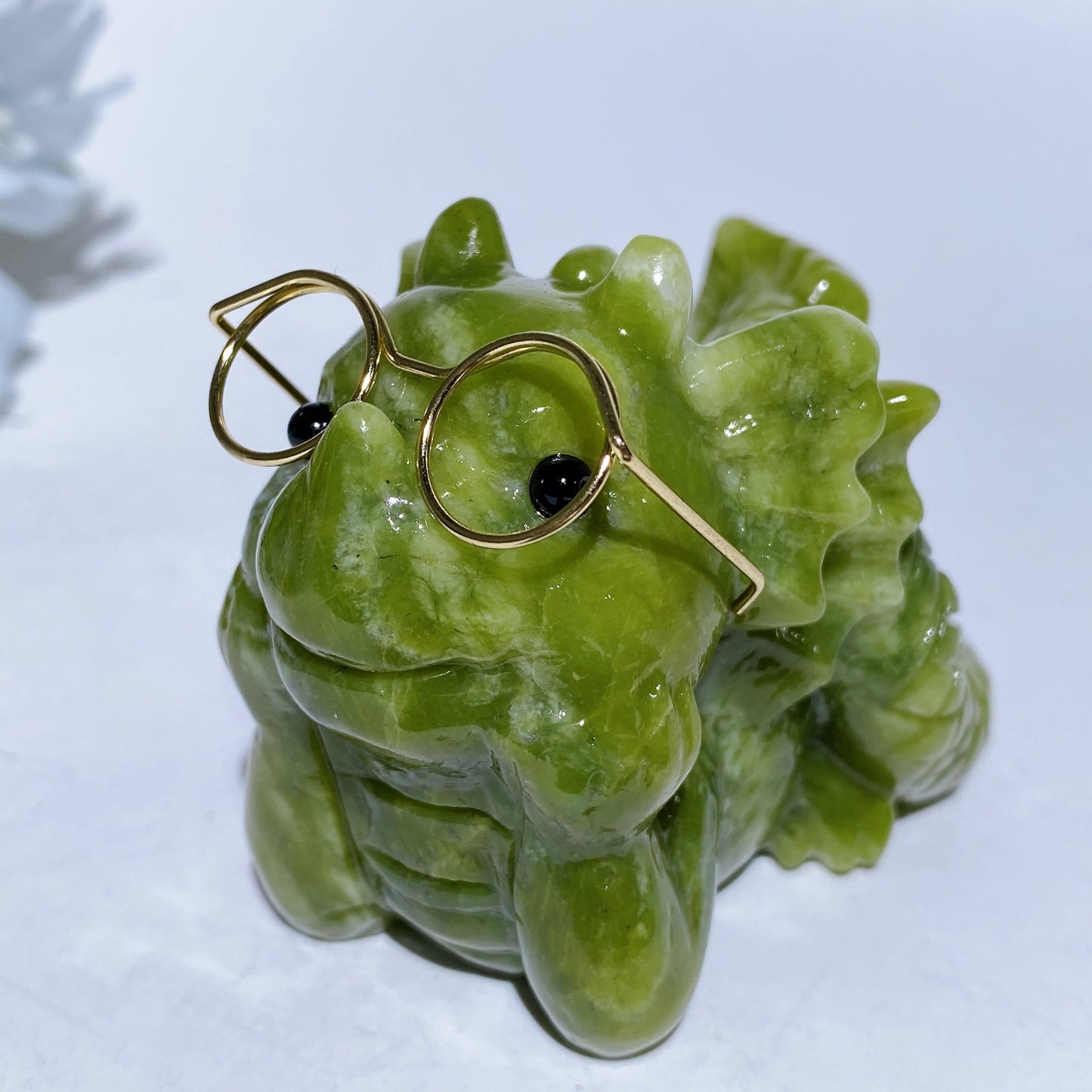 3.0" Serpentine Baby Dragon Carving with Eyeglass Crystal Healing Bulk Wholesale