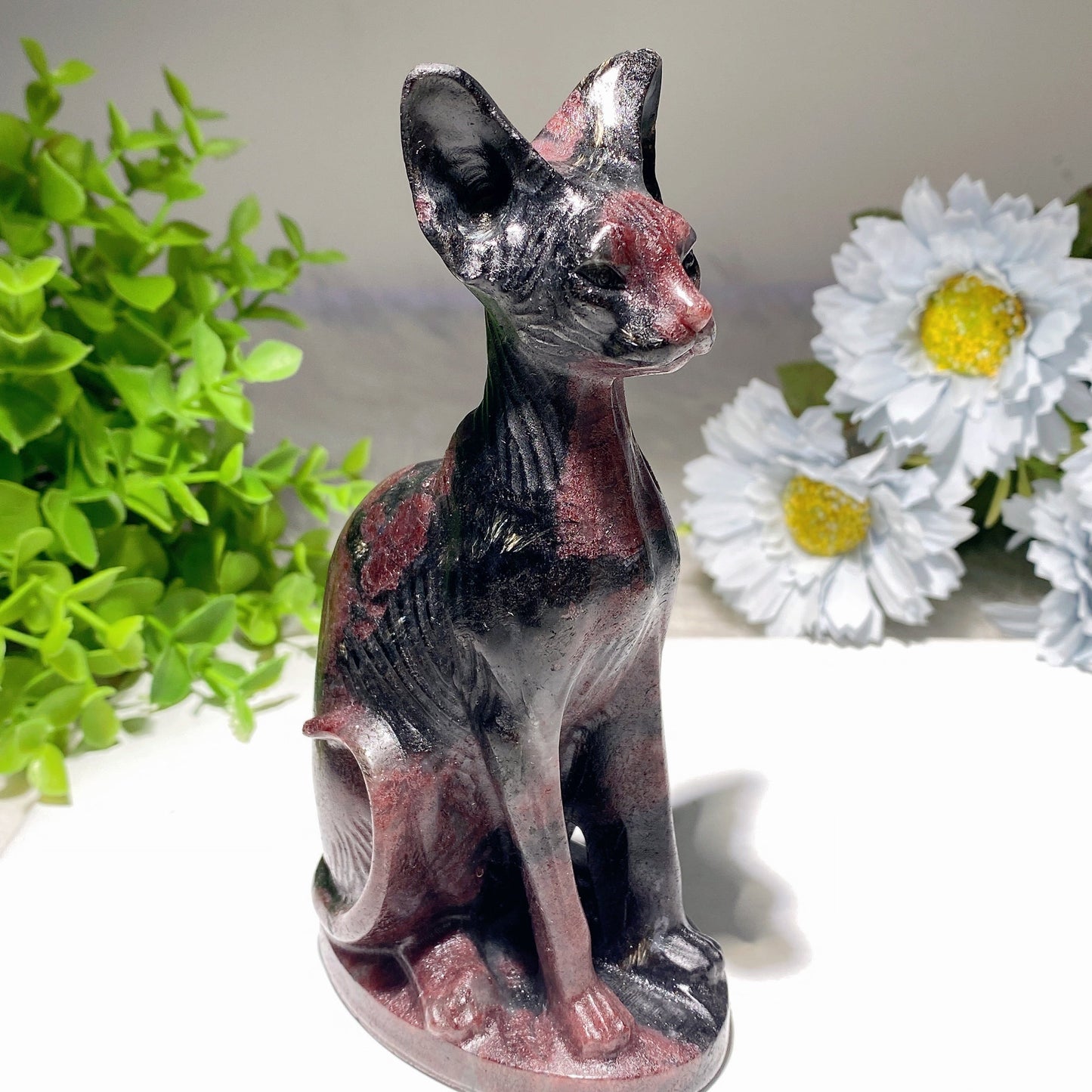 5.9" Mixed Crystal Cat Carvings Bulk Wholesale