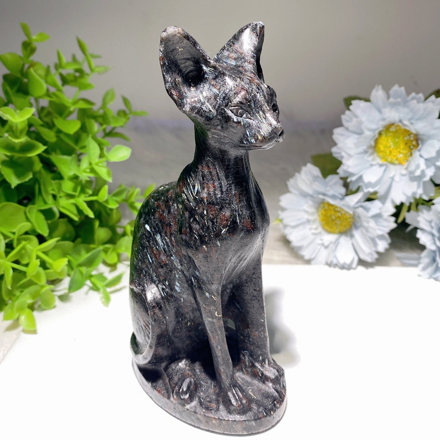 5.9" Mixed Crystal Cat Carvings Bulk Wholesale