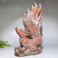 30cm Large Unique Ocean Jasper Nine-tails Fox Carving with Wooden Stand Crystal Healing Bulk Wholesale